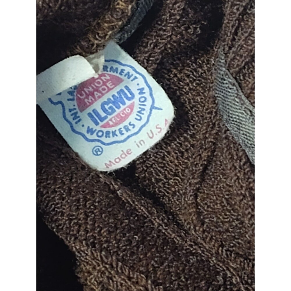 Vintage 1970s Knit Duster Skirt Cardigan Sweater Belted Varsity Collegiate Set - Picture 6 of 16